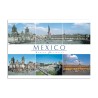 Tarjeta postal con varias vistas del centro historico, souvenir y recuerdo de México, CDMX.
