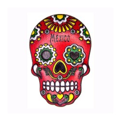 Magneto de Resina en forma de calavera, 6 colores. Souvenir de la Ciudad de México, CDMX, México