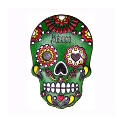 Magneto de Resina en forma de calavera, 6 colores. Souvenir de la Ciudad de México, CDMX, México