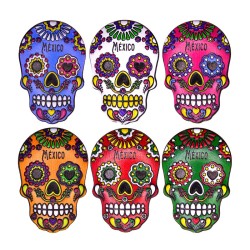 Magneto de Resina en forma de calavera, 6 colores. Souvenir de la Ciudad de México, CDMX, México