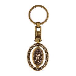 Llavero de latón letra L con Virgen de Guadalupe, souvenir o regalo de México, CDMX