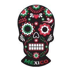 Magneto pvc en forma de calavera típico de la tradición del día de Muertos en México