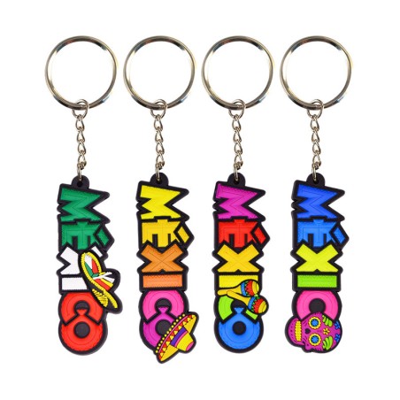 Llavero pvc con el nombre de México. Souvenir, recuerdo de la Ciudad de México, CDMX.