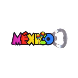 Magneto destapador pvc con el nombre de la Ciudad de México, souvenir o regalo de México