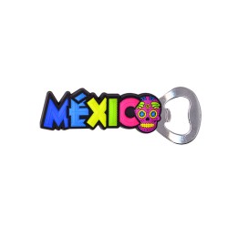 Magneto destapador pvc con el nombre de la Ciudad de México, souvenir o regalo de México