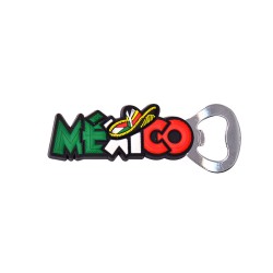 Magneto destapador pvc con el nombre de la Ciudad de México, souvenir o regalo de México