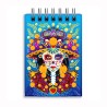 Libreta de apunte con ilustracion de una catrina, típica del día de muertos. Souvenir y recuerdo de la Ciudad de México, CDMX.