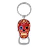 Llavero destapador de metal en forma de calavera. Souvenir de la Ciudad de México.