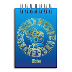 Libreta de apunte con la ilustracion del Calendario Maya, emblemático de la cultura Maya en México. Souvenir y recuerdo de Méxic