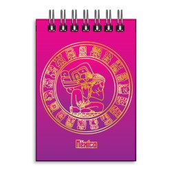 Libreta de apunte con la ilustracion del Calendario Maya, emblemático de la cultura Maya en México. Souvenir y recuerdo de Méxic