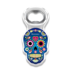 Llavero de acrílico calavera, tradición del día de muertos en Mexico. Souvenir y recuerdo de Monterrey.