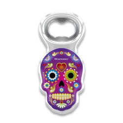 Llavero de acrílico calavera, tradición del día de muertos en Mexico. Souvenir y recuerdo de Monterrey.