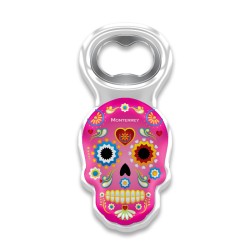 Llavero de acrílico calavera, tradición del día de muertos en Mexico. Souvenir y recuerdo de Monterrey.