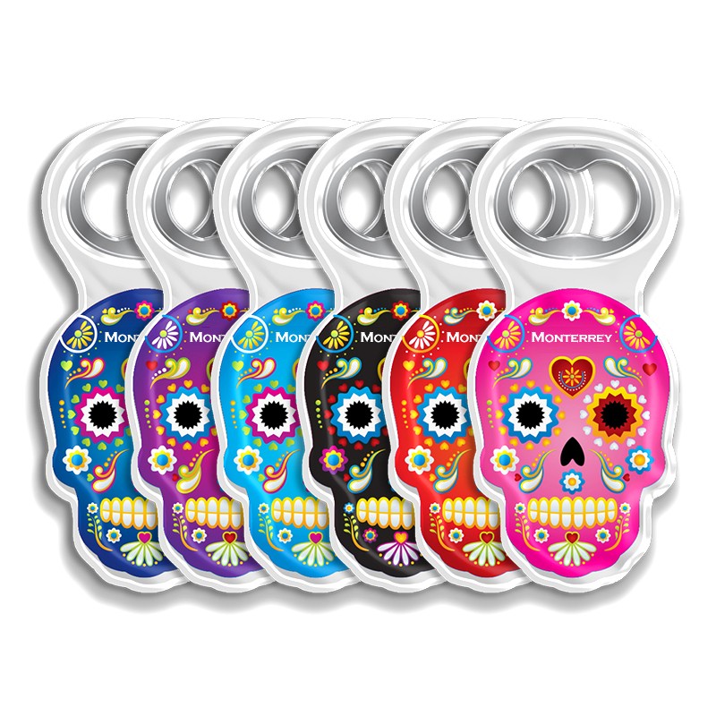 Llavero de acrílico calavera, tradición del día de muertos en Mexico. Souvenir y recuerdo de Monterrey.