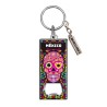 Llavero destapador de metal con calavera. Souvenir y recuerdo de Monterrey, Mexico.
