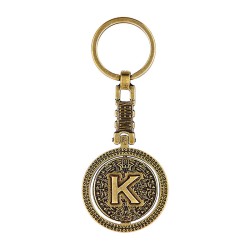 Llavero de latón con Calendario Azteca, souvenir o regalo de Monterrey.