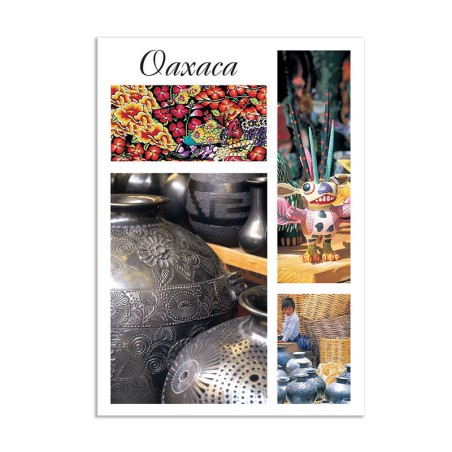 Tarjeta postal de Artesanias en Oaxaca, souvenir y recuerdo de México.