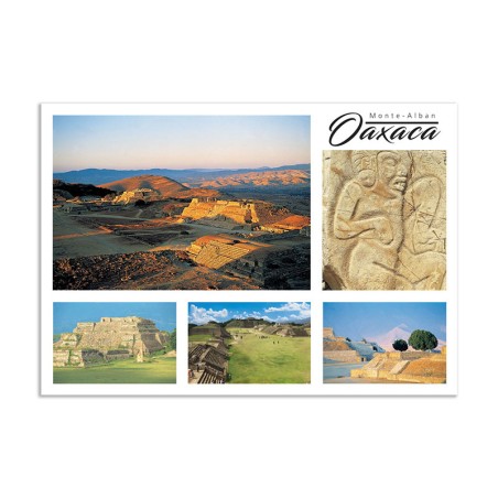 Tarjeta postal Monte Alban, souvenir y recuerdo de Oaxaca,Mexico.