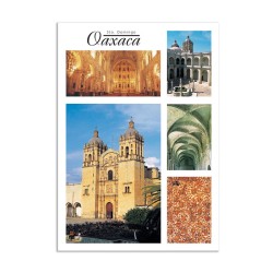 Tarjeta postal con vistas de Santo Domingo souvenir y recuerdo de Oaxaca,Mexico.