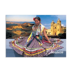 Tarjeta postal Guelaguetza y vistas de Oaxaca, souvenir y recuerdo de Oaxaca,Mexico.