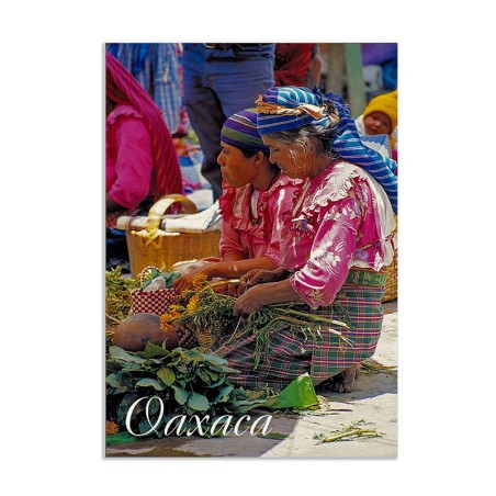 Tarjeta postal mercado de Tlacolula, souvenir y recuerdo de Oaxaca,Mexico.