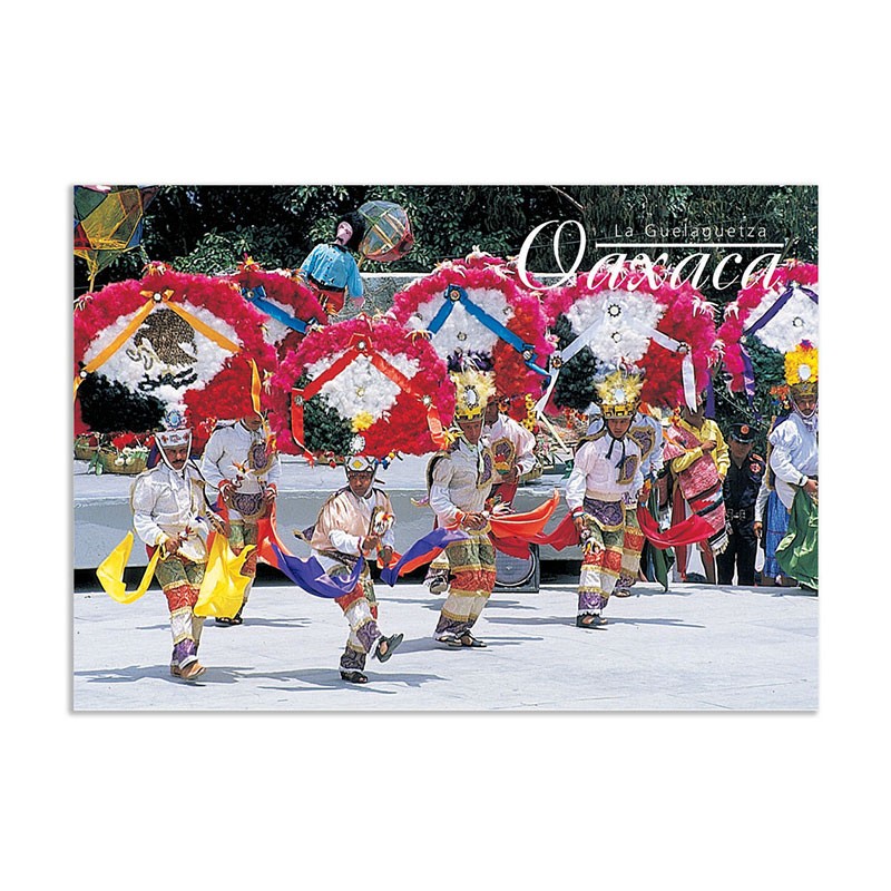 Tarjeta postal de la Guelaguetza, souvenir y recuerdo de Oaxaca,Mexico.