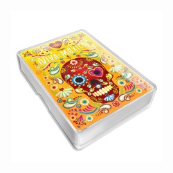 Baraja Día de Muertos, color amarillo, souvenir y recuerdo de Oaxaca,Mexico.