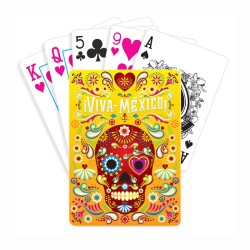 Baraja Día de Muertos, color amarillo, souvenir y recuerdo de Oaxaca,Mexico.