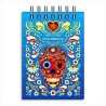 Libreta de apunte con ilustracion de una calavera, típica del dia de muertos. Souvenir y recuerdo de Puebla, Mexico.