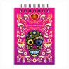 Libreta de apunte con ilustracion de una calavera, típica del dia de muertos. Souvenir y recuerdo de Puebla, Mexico.
