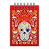 Libreta de apunte con ilustracion de una calavera, típica del dia de muertos. Souvenir y recuerdo de Puebla, Mexico.