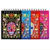 Libreta de apunte con ilustracion de una calavera, típica del dia de muertos. Souvenir y recuerdo de Puebla, Mexico.