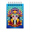 Libreta de apunte con ilustracion de una calavera, típica del dia de muertos. Souvenir y recuerdo de Puebla, Mexico.