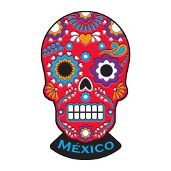 Magneto pvc calavera típico  del día de Muertos en Mexico, souvenir de Puebla.