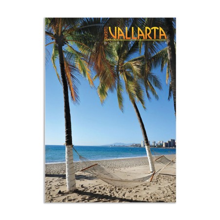 Tarjeta postal con vista de la Playa de Banderas, souvenir y recuerdo de Puerto Vallarta, México
