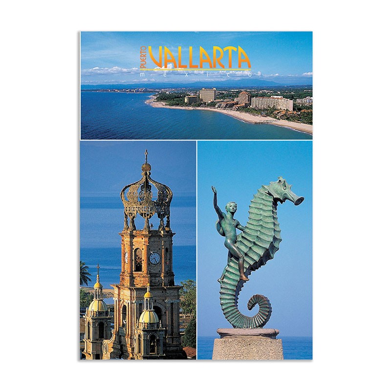 Varias vistas de Puerto Vallarta, souvenir y recuerdo de México
