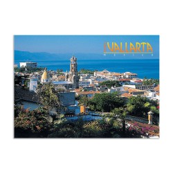Tarjeta postal con vista del centro de Puerto Vallarta, souvenir y recuerdo de Puerto Vallarta, México