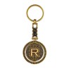 Llavero de latón letra R con Calendario Azteca, souvenir o regalo de Puerto Vallarta México