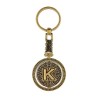 Llavero de latón letra K con Calendario Azteca, souvenir o regalo de Puerto Vallarta México
