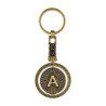 Llavero de latón letra A con Calendario Azteca, souvenir o regalo de Puerto Vallarta México