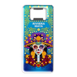 Magneto destapador de metal con catrina. Souvenir de la Riviera Maya, México