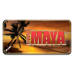 Iman 3D playa al atardecer, souvenir y recuerdo de la Riviera Maya.