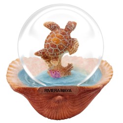 Esfera de nieve concha con tortuga