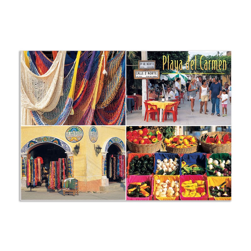 Tarjeta postal de la 5ta Avenida, Playa del carmen, souvenir y recuerdo de la Riviera Maya, México