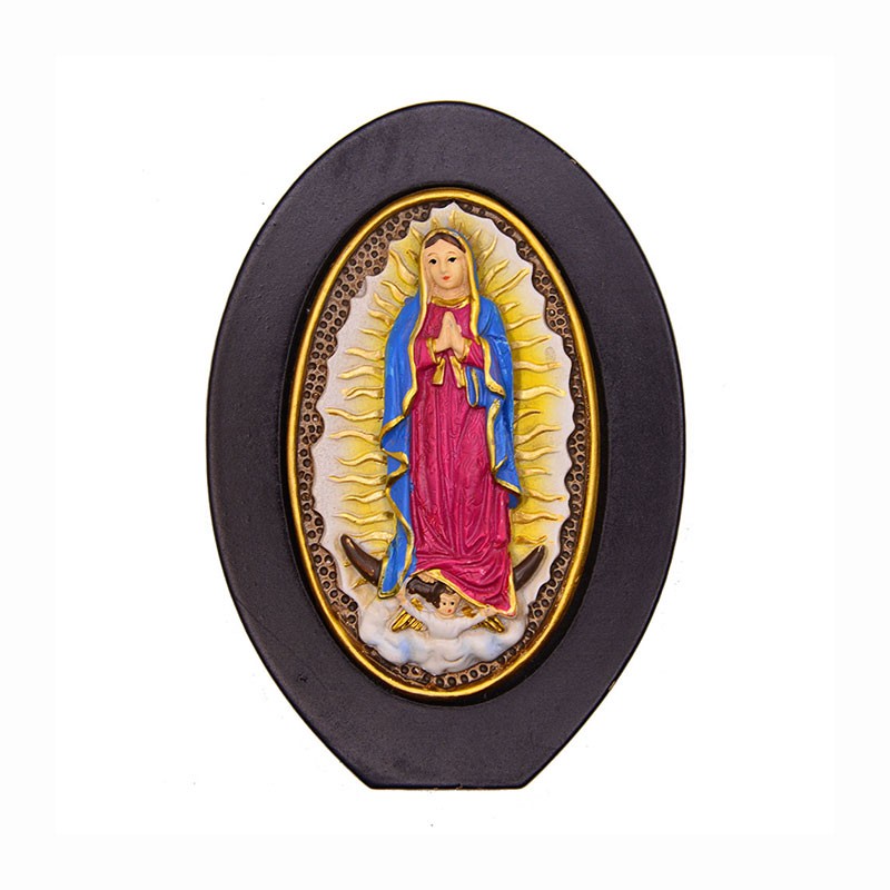 Marco Virgen de Guadalupe a color. Souvenir, recuerdo de la Riviera Maya, México