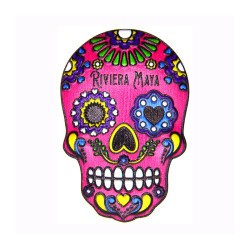 Magneto de Resina en forma de calavera, 6 colores. Souvenir, recuerdo de la Riviera Maya, México