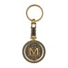 Llavero de latón letra M con Calendario Azteca, Souvenir, recuerdo de la Riviera Maya, México