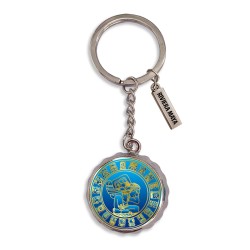 Llavero corcholata de metal calendario Maya, Souvenir de la Riviera Maya, México.v