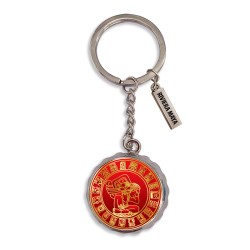 Llavero corcholata de metal calendario Maya, Souvenir de la Riviera Maya, México.v