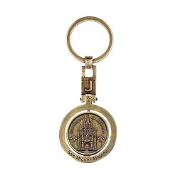 Llavero de laton letra J con la Parroquia de San Miguel Allende, souvenir o regalo de Mexico.